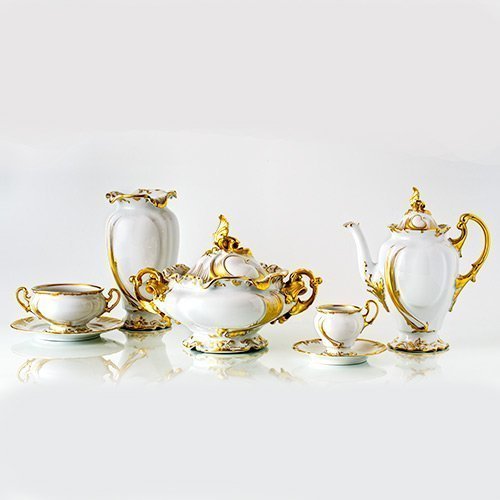 Dinnerware Porcelain Imperial Set with Gold Crystallo by Thun Studio 400 214@0.5x