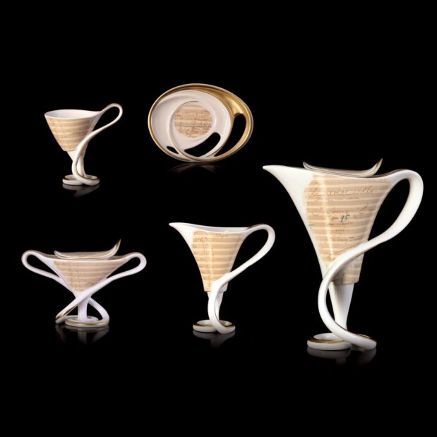 Antonin Dvorak Porcelain Coffee Set Limited Edition Crystallo by Thun Studio montage