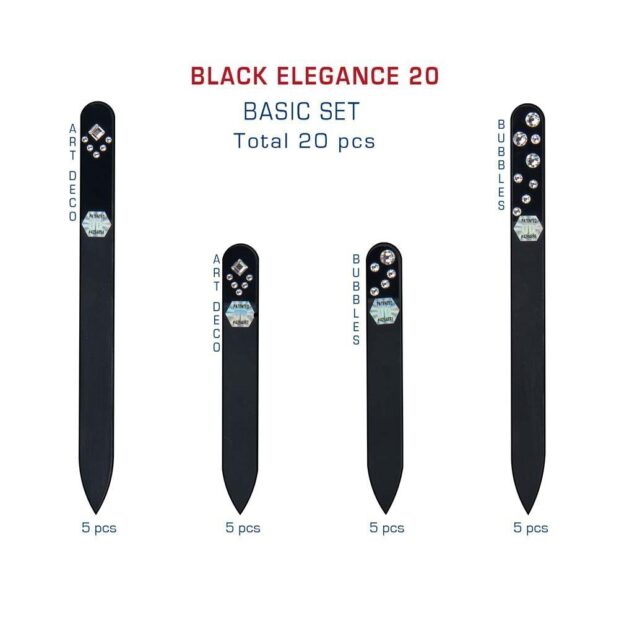 BLACK ELEGANCE 20 Set Crystal Nail File by Blazek detail