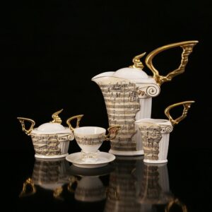 Beethoven Porcelain Coffee Set Limited Edition Crystallo by Thun Studio