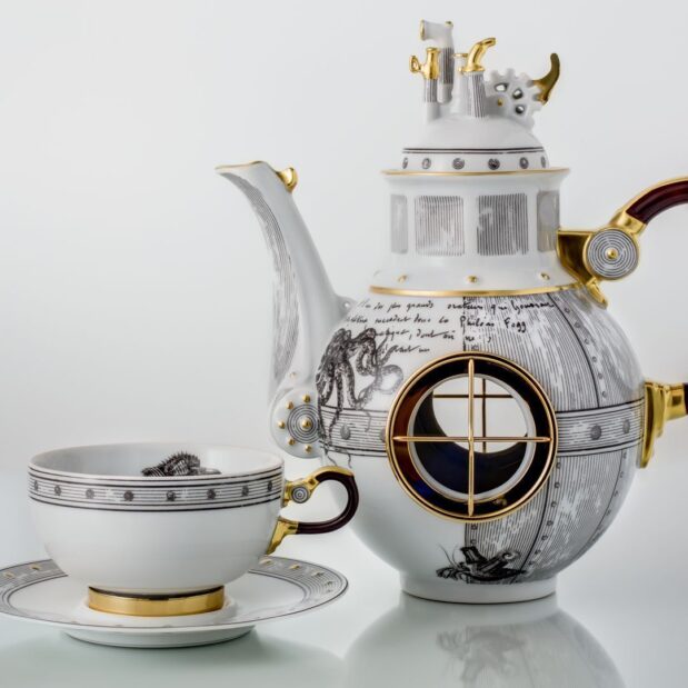 Jules Verne Porcelain Tea Set Limited Edition Crystallo by Thun Studio 1002