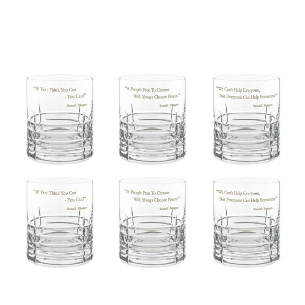 Ronald Reagan Presidency Whiskey Glasses Set 6pcs Crystallo