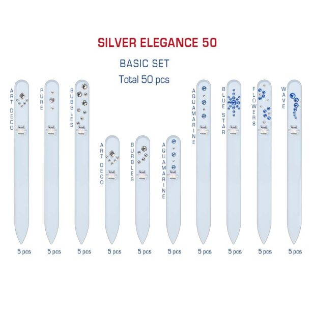 SILVER ELEGANCE 50 Set Crystal Nail File by Blazek detail