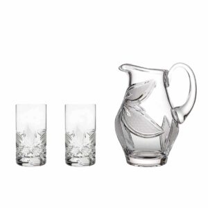 home made lemonade set crystal elegant pitcher highball glasses orchidea floral Crystallo BG907OR