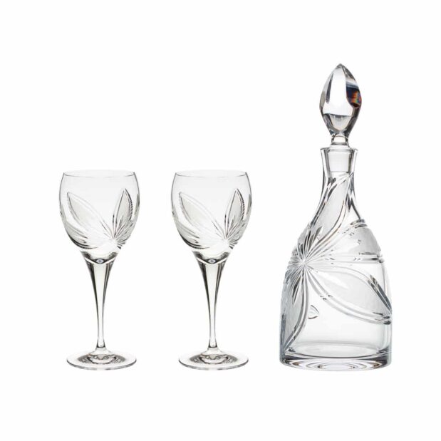 wine decanter set crystal decanter wine glasses orchidea floral Crystallo BG903OR